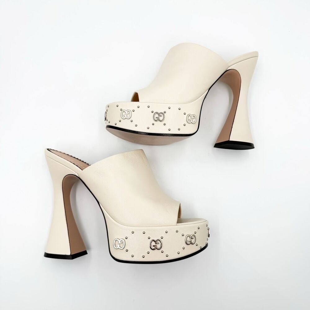 Gucci GG Janaya Platform Mules Monogram Sandals EU 39.5 US 9.5 - Picture 7 of 11